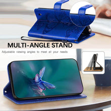 Lade das Bild in den Galerie-Viewer, Casekis Embossed Butterfly Wallet Phone Case Blue