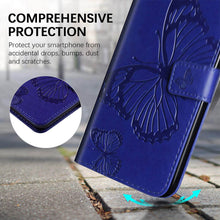 Lade das Bild in den Galerie-Viewer, Casekis Embossed Butterfly Wallet Phone Case Blue