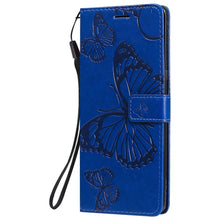 Lade das Bild in den Galerie-Viewer, Casekis Embossed Butterfly Wallet Phone Case Blue