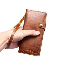 Lade das Bild in den Galerie-Viewer, Genuine Cowhide Leather Button Flip Phone Case For Samsung Galaxy S21 5G - Casekis