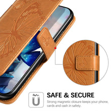 Lade das Bild in den Galerie-Viewer, Casekis Embossed Butterfly Wallet Phone Case Yellow