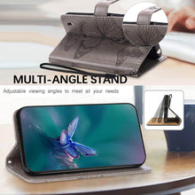 Load image into Gallery viewer, Casekis Embossed Butterfly Wallet Phone Case Gray