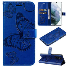 Lade das Bild in den Galerie-Viewer, Casekis Embossed Butterfly Wallet Phone Case Blue