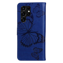 Lade das Bild in den Galerie-Viewer, Casekis Embossed Butterfly Wallet Phone Case Blue