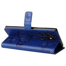 Lade das Bild in den Galerie-Viewer, Casekis Embossed Butterfly Wallet Phone Case Blue