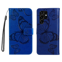 Lade das Bild in den Galerie-Viewer, Casekis Embossed Butterfly Wallet Phone Case Blue