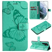 Load image into Gallery viewer, Casekis Embossed Butterfly Wallet Phone Case Green