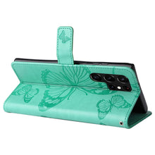 Load image into Gallery viewer, Casekis Embossed Butterfly Wallet Phone Case Green