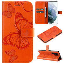 Lade das Bild in den Galerie-Viewer, Casekis Embossed Butterfly Wallet Phone Case Orange