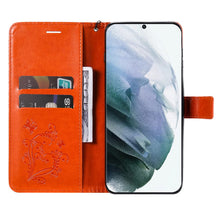 Lade das Bild in den Galerie-Viewer, Casekis Embossed Butterfly Wallet Phone Case Orange