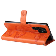 Lade das Bild in den Galerie-Viewer, Casekis Embossed Butterfly Wallet Phone Case Orange