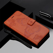 Lade das Bild in den Galerie-Viewer, Casekis Embossed Butterfly Wallet Phone Case Orange