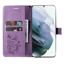 Lade das Bild in den Galerie-Viewer, Casekis Embossed Butterfly Wallet Phone Case Purple