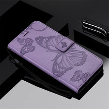 Lade das Bild in den Galerie-Viewer, Casekis Embossed Butterfly Wallet Phone Case Purple