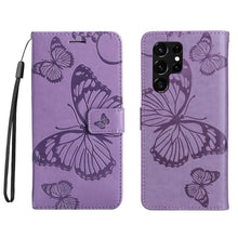 Lade das Bild in den Galerie-Viewer, Casekis Embossed Butterfly Wallet Phone Case Purple