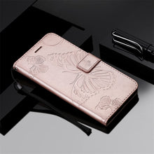 Lade das Bild in den Galerie-Viewer, Casekis Embossed Butterfly Wallet Phone Case Rose Gold