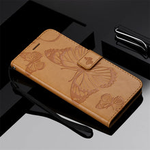 Lade das Bild in den Galerie-Viewer, Casekis Embossed Butterfly Wallet Phone Case Yellow