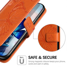 Lade das Bild in den Galerie-Viewer, Casekis Embossed Butterfly Wallet Phone Case Orange