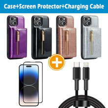 Lade das Bild in den Galerie-Viewer, Casekis Glitter Cardholer Magnetic Phone Case for iPhone 14 Plus