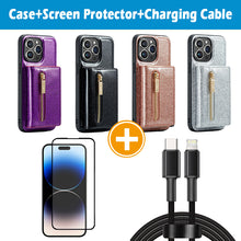 Load image into Gallery viewer, Casekis Glitter Cardholer Magnetic Phone Case for iPhone 14 Pro Max