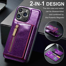 Lade das Bild in den Galerie-Viewer, Casekis Glitter Cardholer Magnetic Phone Case Dark Purple