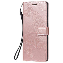 Lade das Bild in den Galerie-Viewer, Casekis Embossed Butterfly Wallet Phone Case Rose Gold