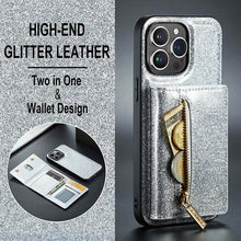 Load image into Gallery viewer, Casekis Glitter Cardholer Magnetic Phone Case Silver