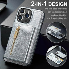 Load image into Gallery viewer, Casekis Glitter Cardholer Magnetic Phone Case Silver