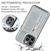 Load image into Gallery viewer, Casekis Glitter Cardholer Magnetic Phone Case Silver