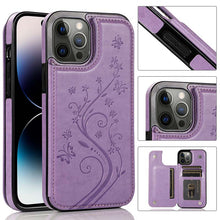 Lade das Bild in den Galerie-Viewer, Casekis Butterfly Embossing Wallet Phone Case Purple