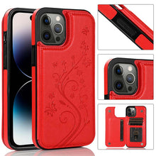 Lade das Bild in den Galerie-Viewer, Casekis Butterfly Embossing Wallet Phone Case Red