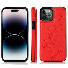 Lade das Bild in den Galerie-Viewer, Casekis Butterfly Embossing Wallet Phone Case Red