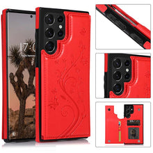 Lade das Bild in den Galerie-Viewer, Casekis Butterfly Embossing Wallet Phone Case Red