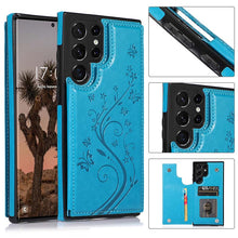 Load image into Gallery viewer, Casekis Butterfly Embossing Wallet Phone Case Dark Blue
