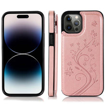 Lade das Bild in den Galerie-Viewer, Casekis Butterfly Embossing Wallet Phone Case Rose Gold