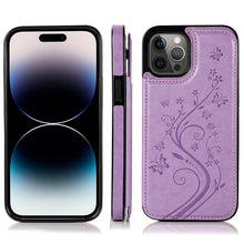 Lade das Bild in den Galerie-Viewer, Casekis Butterfly Embossing Wallet Phone Case Purple
