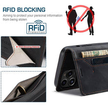 Load image into Gallery viewer, Casekis Retro RFID Wallet Phone Case Black