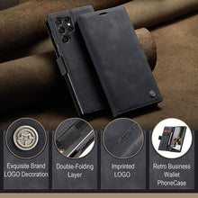 Load image into Gallery viewer, Casekis Retro Wallet Case Black