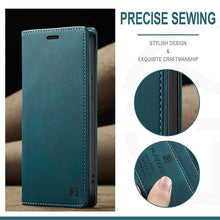 Load image into Gallery viewer, Casekis Retro RFID Wallet Phone Case Blue