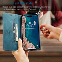 Load image into Gallery viewer, Casekis Retro RFID Wallet Phone Case Blue