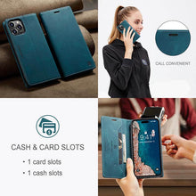 Load image into Gallery viewer, Casekis Retro RFID Wallet Phone Case Blue