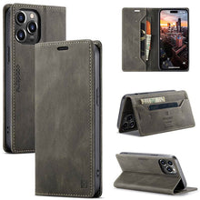 Load image into Gallery viewer, Casekis Retro RFID Wallet Phone Case Coffee