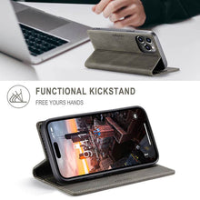Load image into Gallery viewer, Casekis Retro RFID Wallet Phone Case Coffee