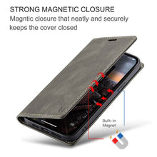 Load image into Gallery viewer, Casekis Retro RFID Wallet Phone Case Coffee
