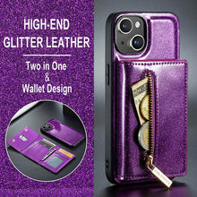 Lade das Bild in den Galerie-Viewer, Casekis Glitter Cardholer Magnetic Phone Case for iPhone 14 Plus