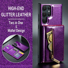 Lade das Bild in den Galerie-Viewer, Casekis Glitter Cardholer Magnetic Phone Case for Galaxy S23 Ultra 5G