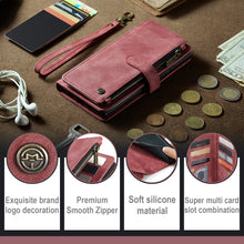 Lade das Bild in den Galerie-Viewer, Casekis Leather Zipper Phone Case Red