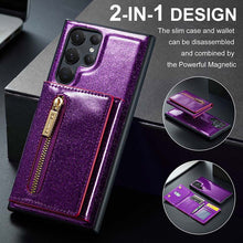 Lade das Bild in den Galerie-Viewer, Casekis Glitter Cardholer Magnetic Phone Case for Galaxy S23 Ultra 5G