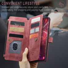 Lade das Bild in den Galerie-Viewer, Casekis Leather Zipper Phone Case Red