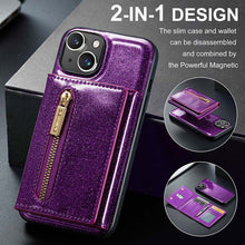 Lade das Bild in den Galerie-Viewer, Casekis Glitter Cardholer Magnetic Phone Case for iPhone 14 Plus
